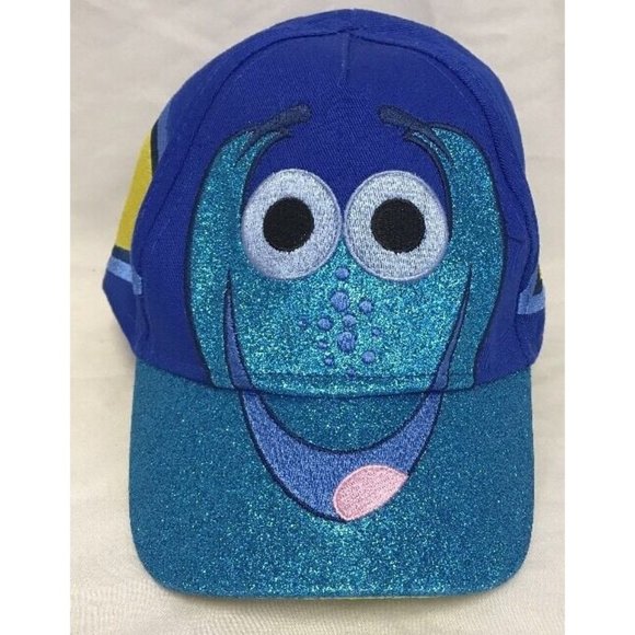 Finding Dory Disney Pixar Kid's Hat Glitter Blue Elastic One Size Child Ball Cap - Picture 1 of 8